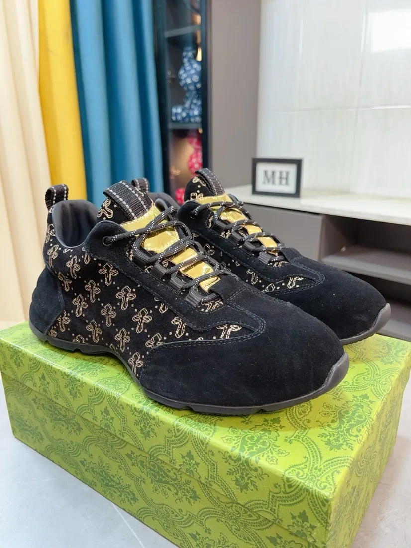 Men's shoes 💰560🌹🌹【GUCCI】pop-top casual sneakers with daddy outsole, breathable and comfortable, easy to walk, a versatile style for trendy men, upper with cowhide edged outsole design➕genuine leather lining➕Gucci's popular original outsole, sports and running style, super comfortable. Code number 38-44